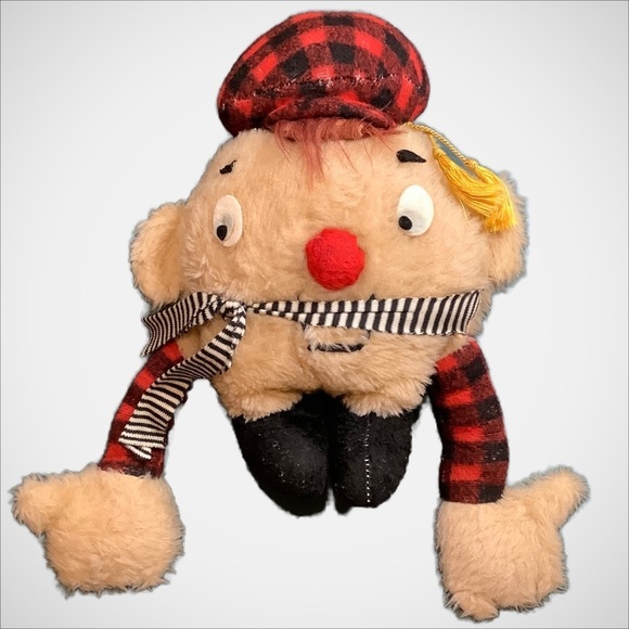 Vintage Other - VINTAGE Scottish Plaid Humpty Dumpty Plush Stuffed Toy Wool Tartan